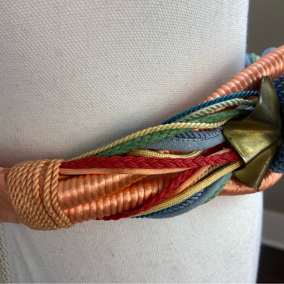 Burke Deyo Atlanta Vintage Statement Rope Belt Small Brass Adjustable 80s 90s - Picture 6 of 7